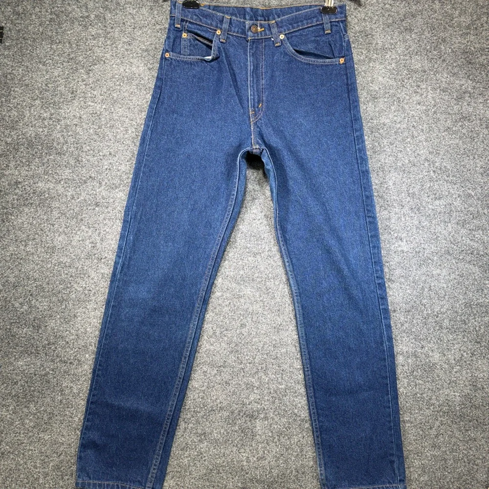 Levi's 505 Jeans Mens 30x32 Blue Dark‎ Wash Orange Tab Straight Vintage 90s